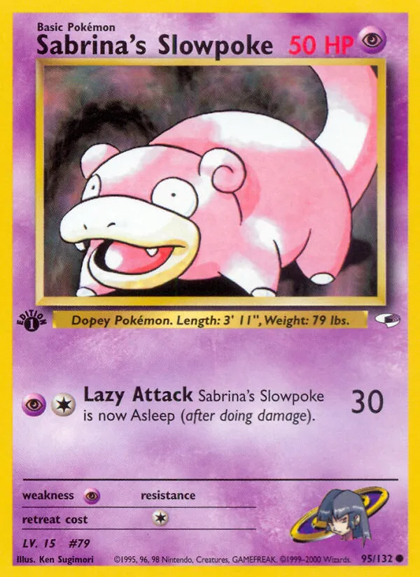 Sabrina's Slowpoke #95, Gym Heroes 1st Edition