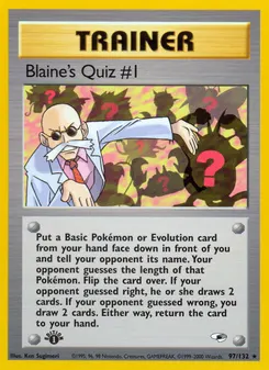 Blaine's Quiz #1 #97, 1st Edition