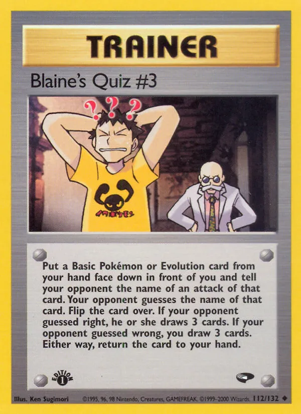 Blaine's Quiz #3 #112, Gym Challenge 1st Edition
