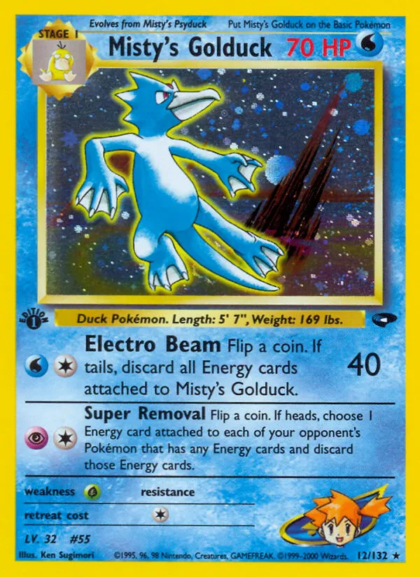 Misty's Golduck #12, Gym Challenge Holo