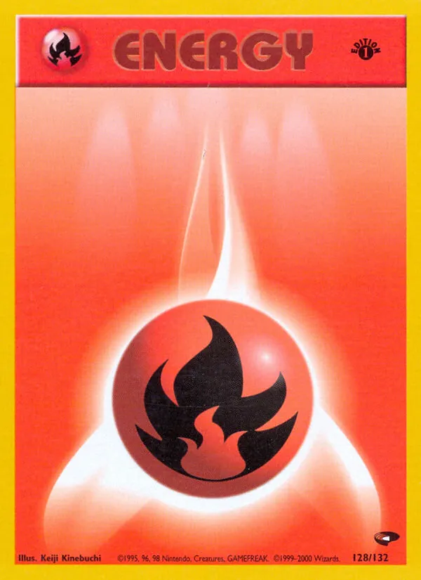 Fire Energy #128, Gym Challenge 1st Edition