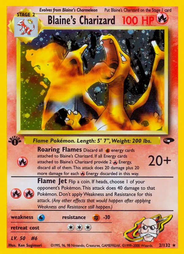 Blaine's Charizard #2, Gym Challenge Holo-1st Edition
