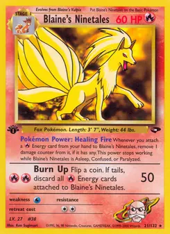 Blaine's Ninetales #21, 1st Edition