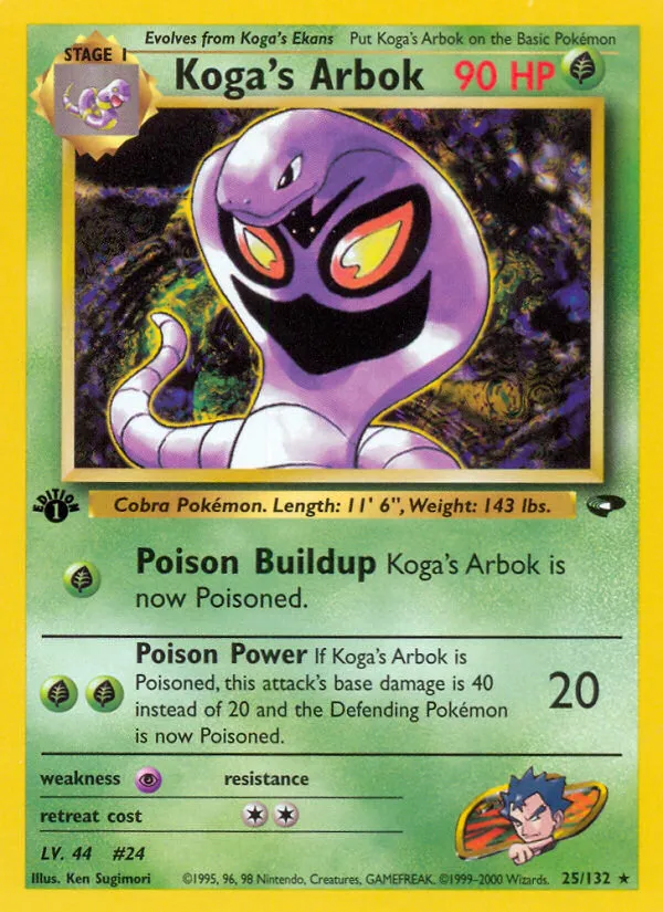 Koga's Arbok #25, Gym Challenge 1st Edition