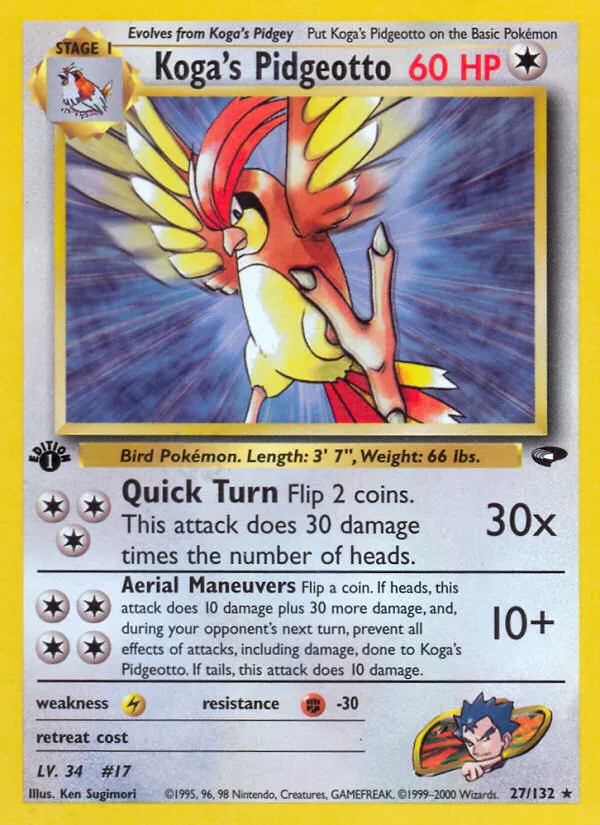 Koga's Pidgeotto #27, Gym Challenge 1st Edition