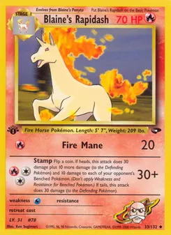 Blaine's Rapidash #33, 1st Edition