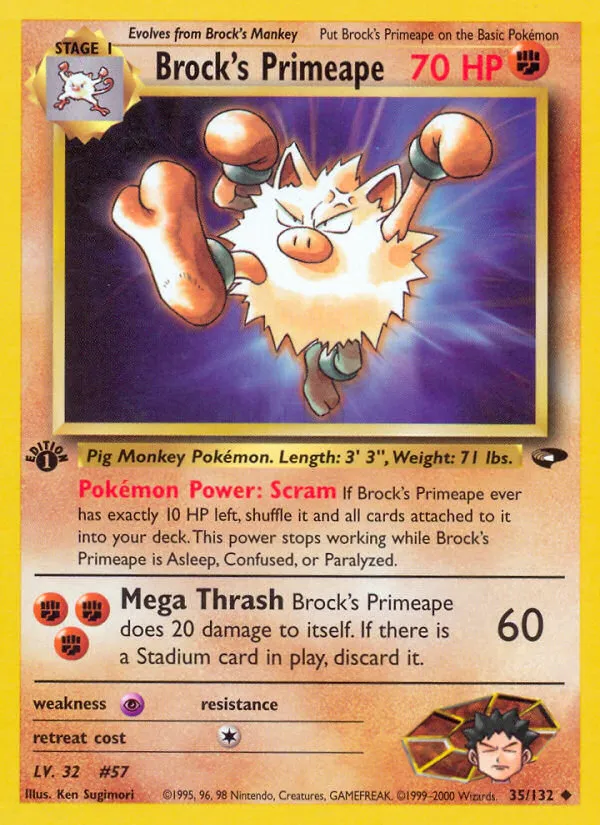Brock's Primeape #35, Gym Challenge