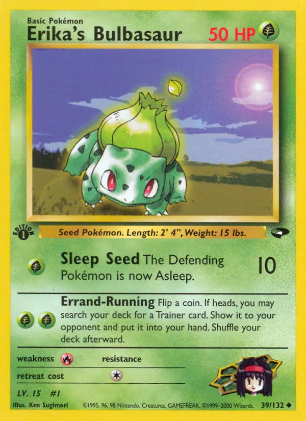 Erika's Bulbasaur #39, Gym Challenge 1st Edition
