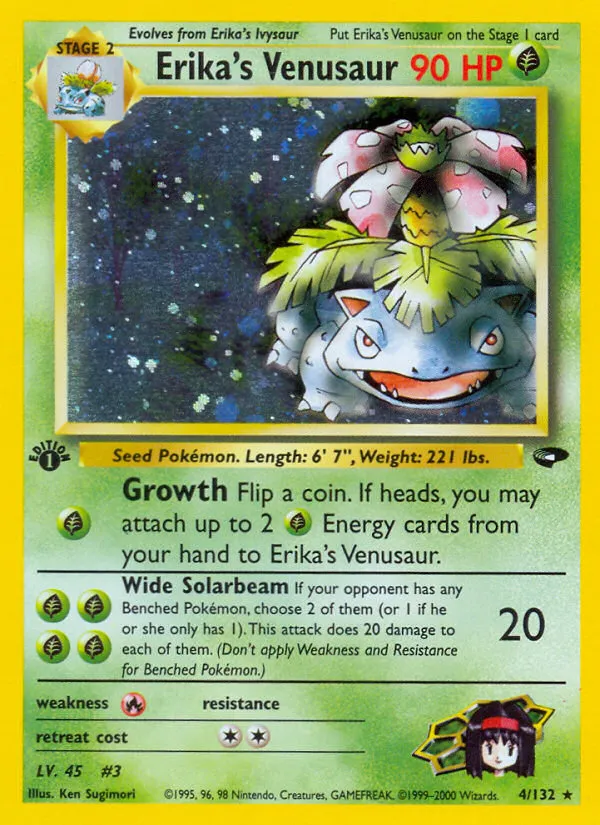 Erika's Venusaur #4, Gym Challenge Holo