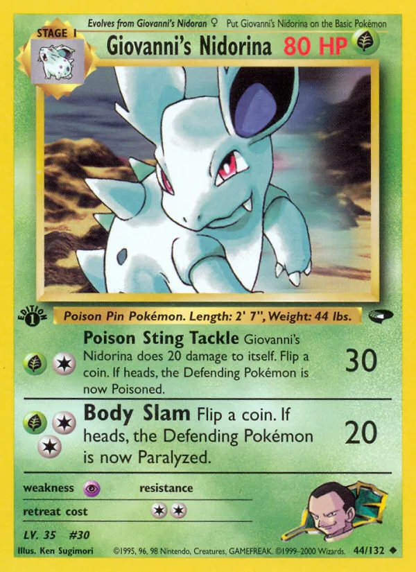 Giovanni's Nidorina #44, Gym Challenge 1st Edition