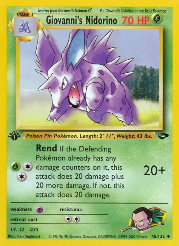 Giovanni's Nidorino #45, Gym Challenge 1st Edition