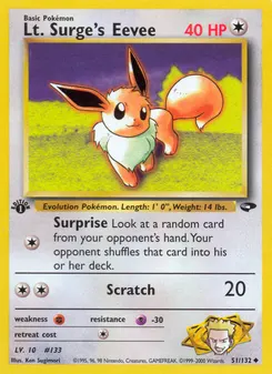 Lt. Surge's Eevee #51, 1st Edition