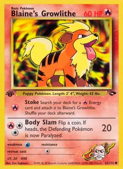 Blaine's Growlithe #62, 1st Edition