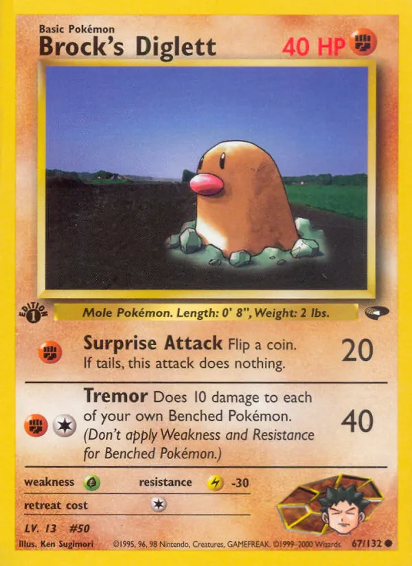 Brock's Diglett #67, Gym Challenge 1st Edition