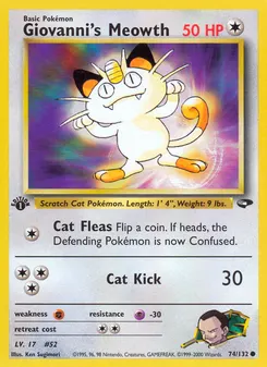 Giovanni's Meowth #74, 1st Edition