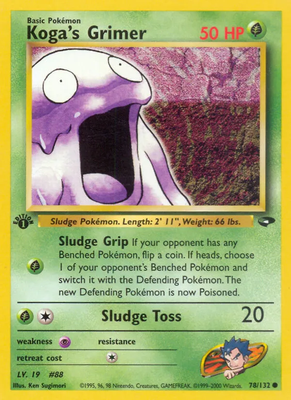 Koga's Grimer #78, Gym Challenge 1st Edition