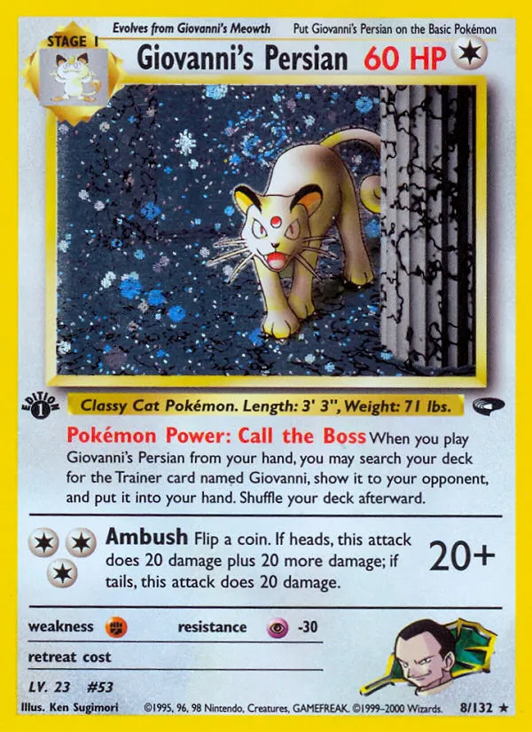Giovanni's Persian #8, Gym Challenge Holo