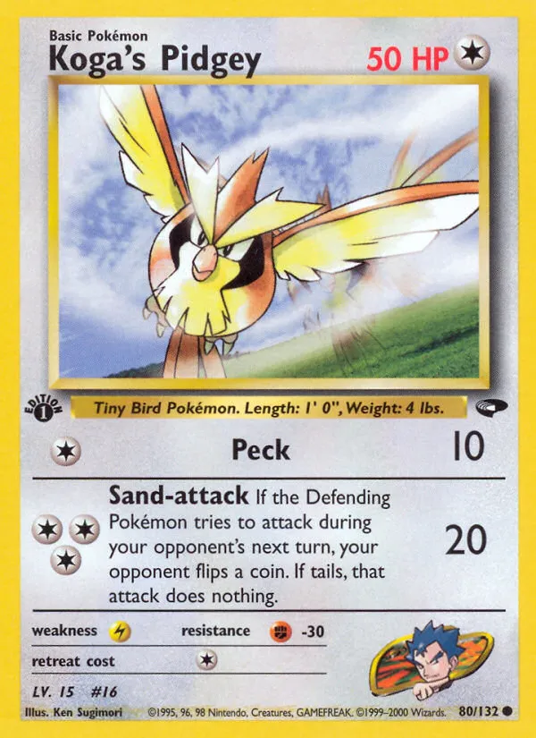 Koga's Pidgey #80, Gym Challenge