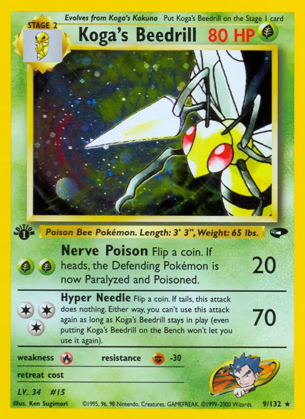 Koga's Beedrill #9, Gym Challenge Holo