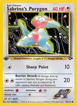 Sabrina's Porygon #98, 1st Edition