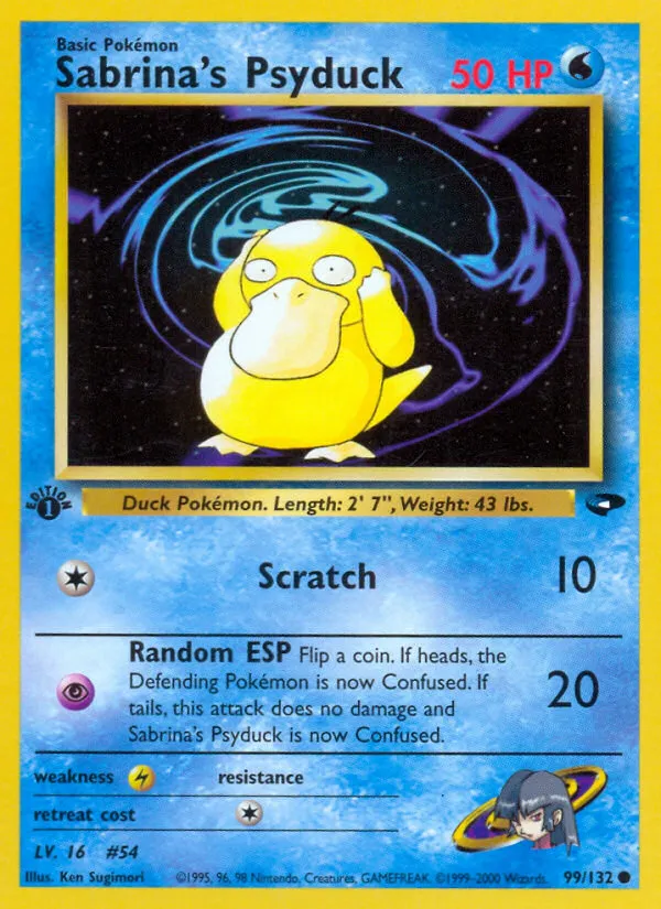Sabrina's Psyduck #99, Gym Challenge 1st Edition