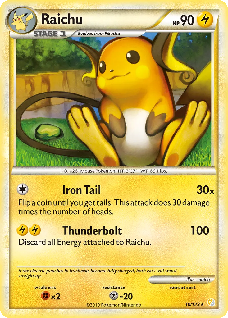 Raichu #10, HeartGold & SoulSilver Cracked Ice