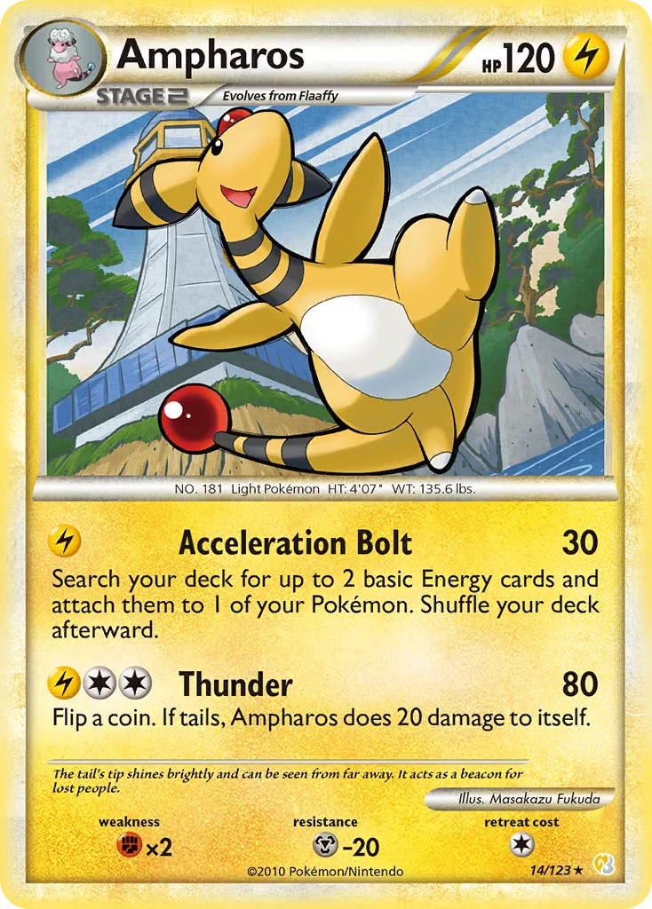 Ampharos #14, HeartGold & SoulSilver Reverse Foil