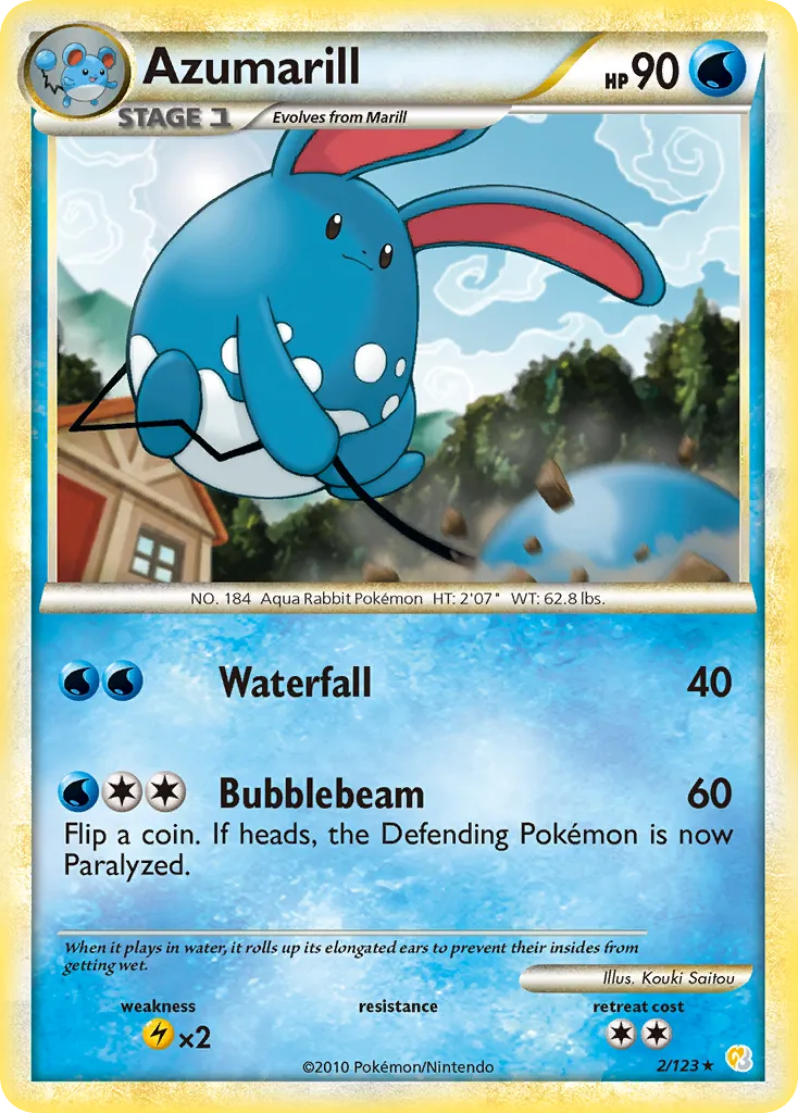 Azumarill #2, HeartGold & SoulSilver Reverse Foil