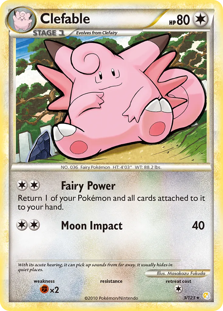 Clefable #3, HeartGold & SoulSilver Reverse Foil