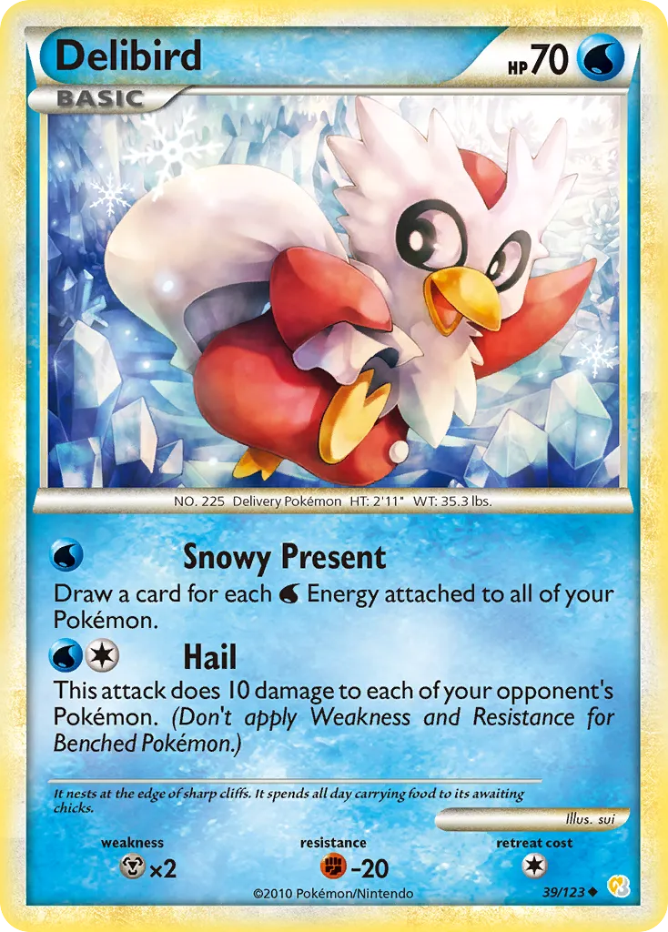 Delibird #39, HeartGold & SoulSilver Crosshatch-2010 Pokemon League