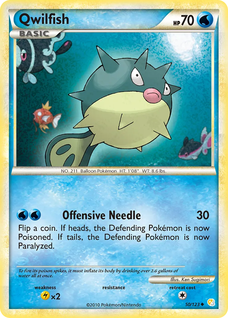Qwilfish #50, HeartGold & SoulSilver Reverse Foil