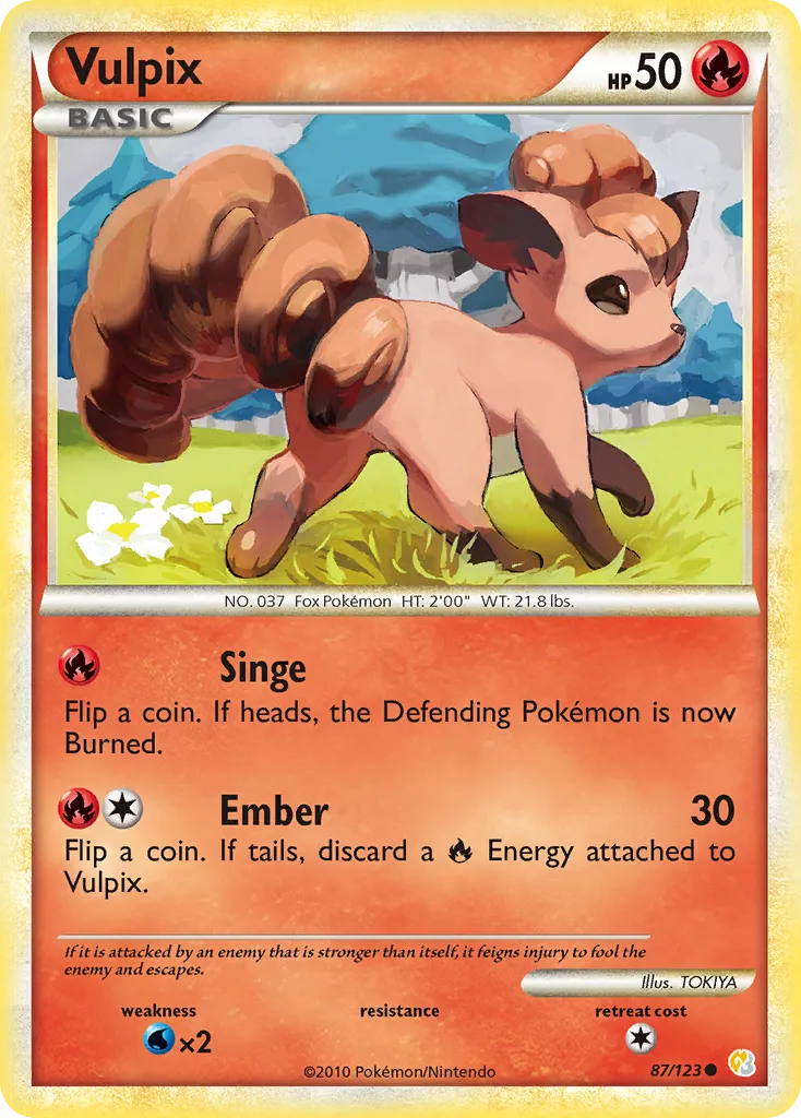 Vulpix #87, HeartGold & SoulSilver Reverse Foil
