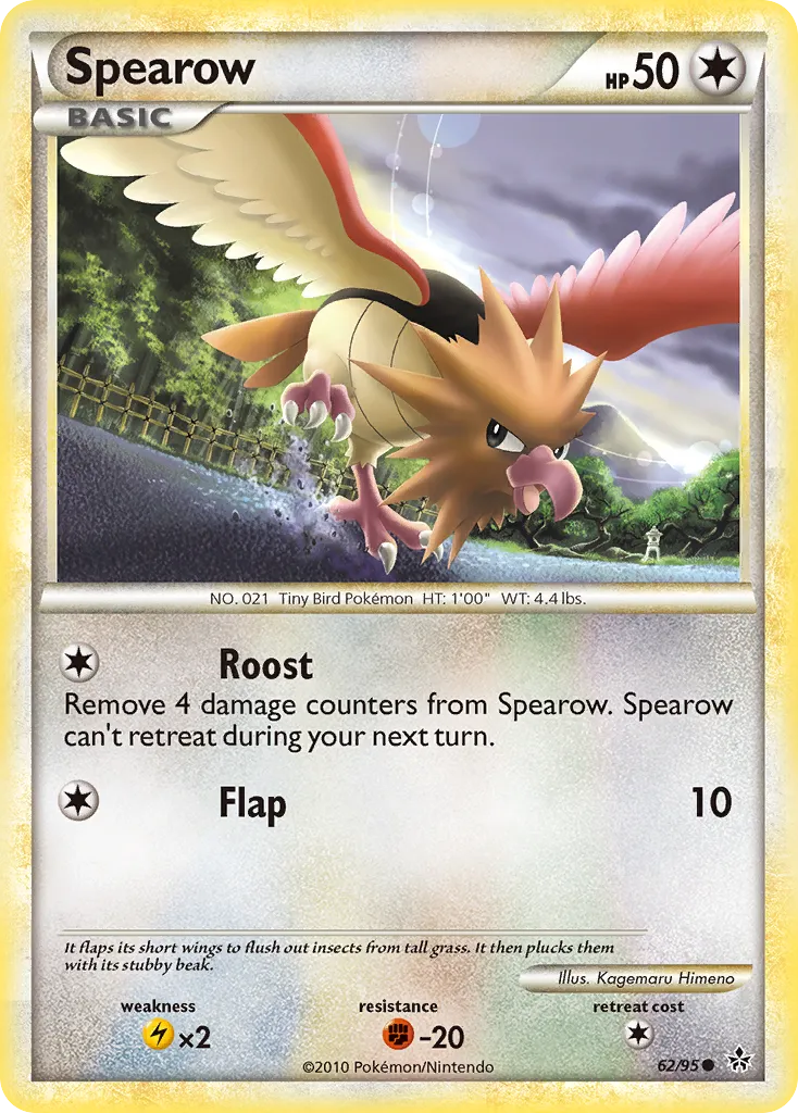 Spearow #62, HS—Unleashed Reverse Foil