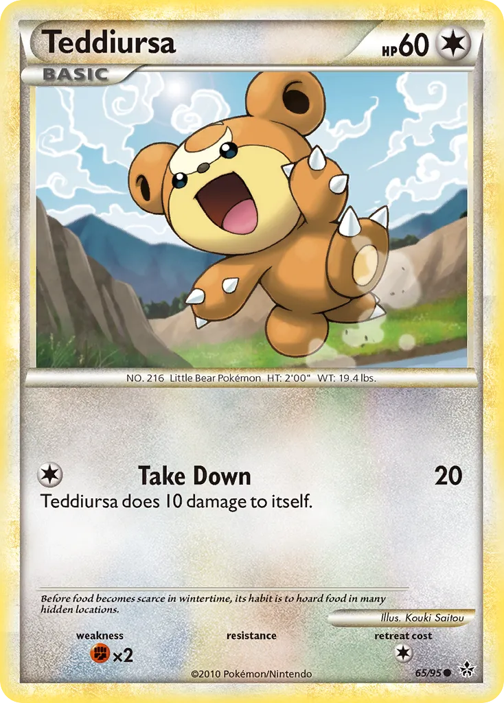 Teddiursa #65, HS—Unleashed Reverse Foil