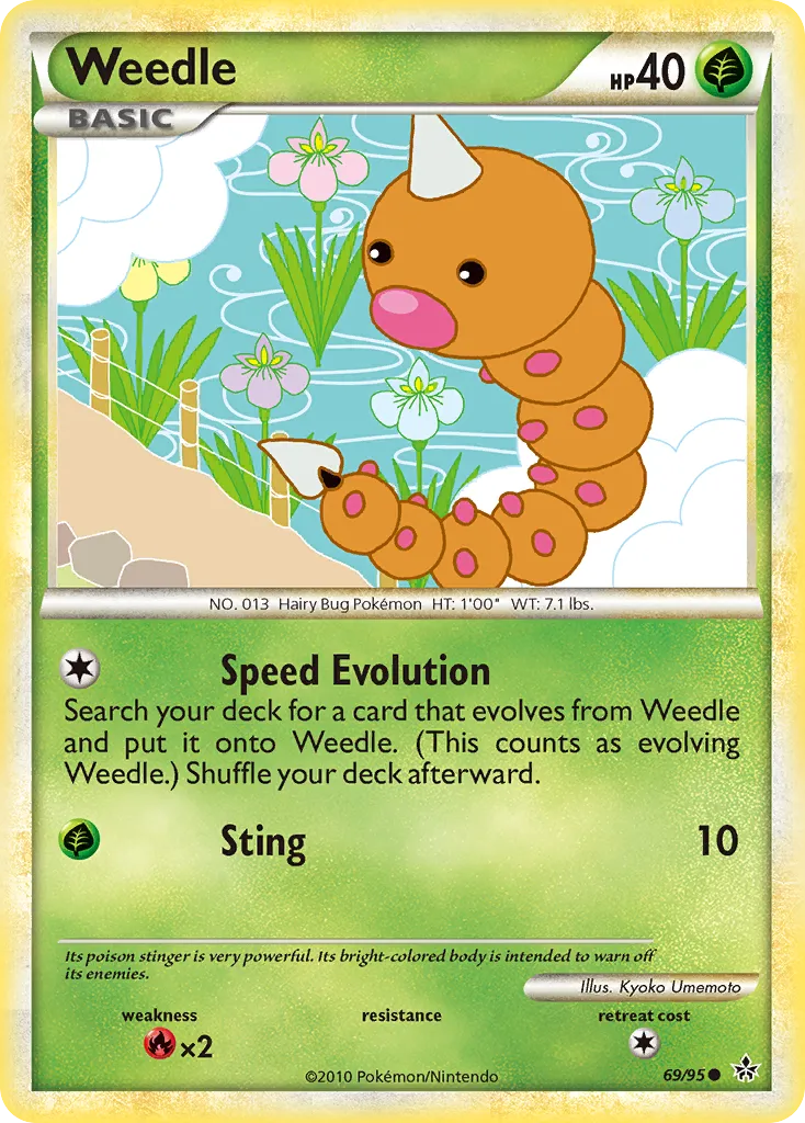 Weedle #69, HS—Unleashed Reverse Foil