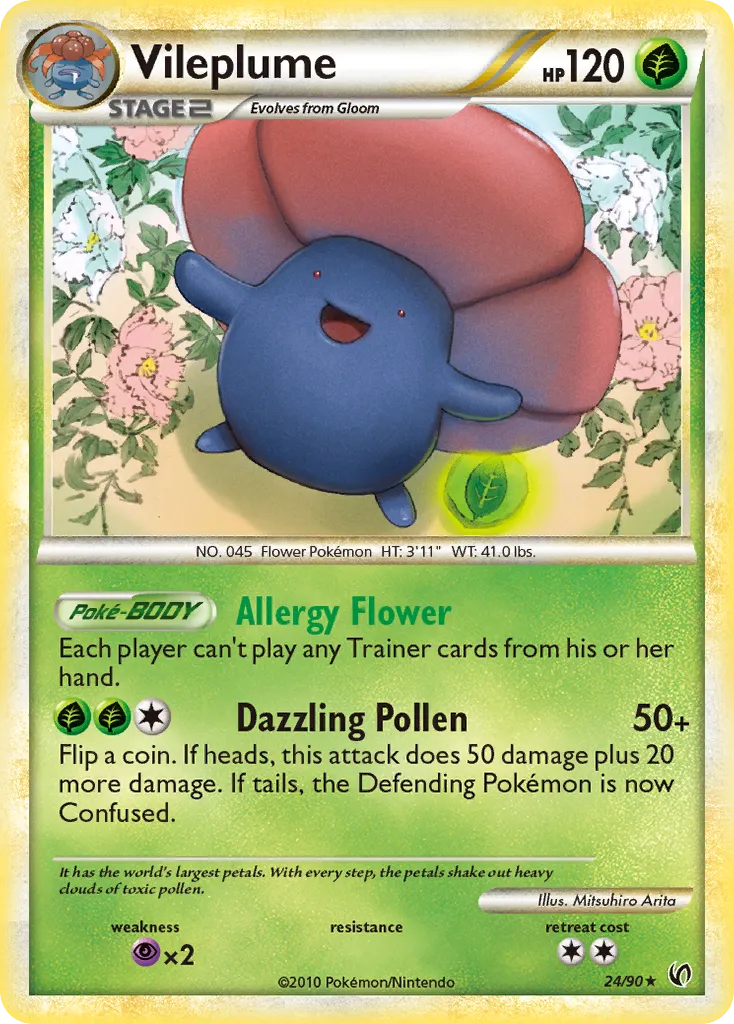Vileplume #24, HS—Undaunted Reverse Foil