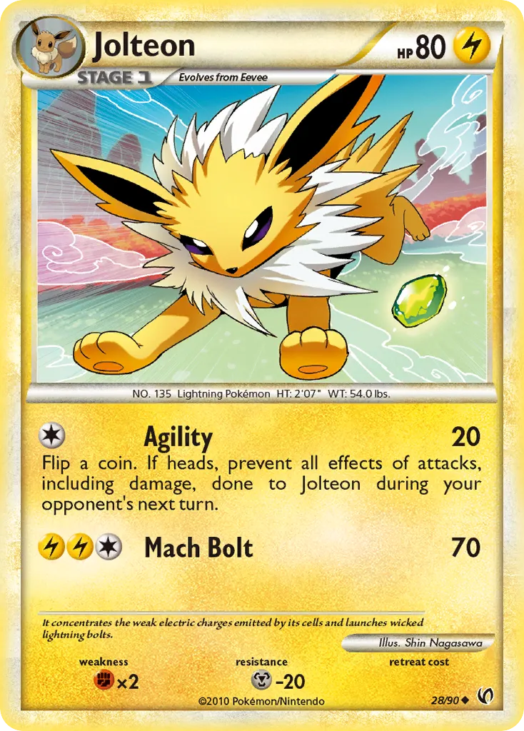 Jolteon #28, HS—Undaunted Reverse Foil