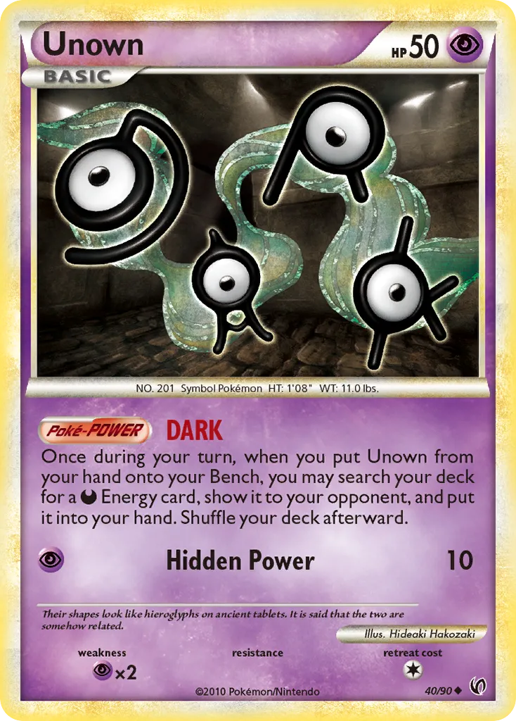Unown #40, HS—Undaunted Reverse Foil