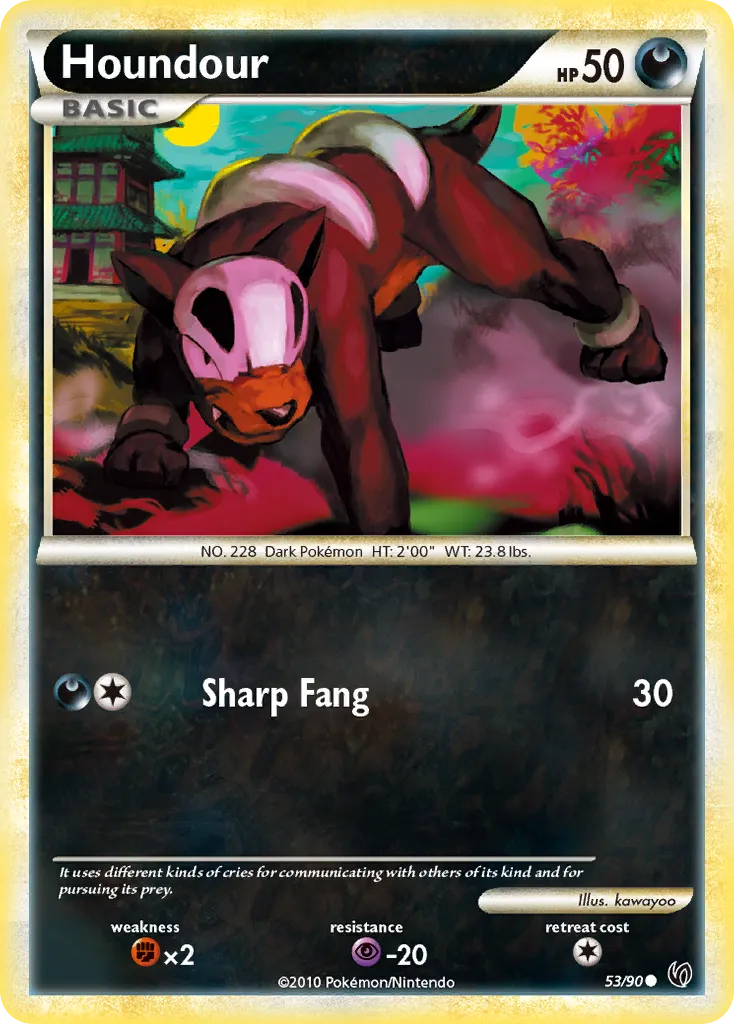Houndour #53, HS—Undaunted Reverse Foil