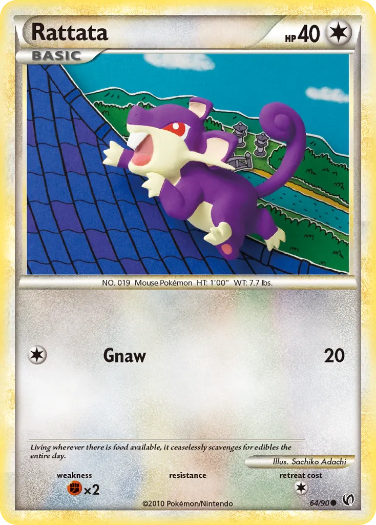 Rattata #64, HS—Undaunted Reverse Foil