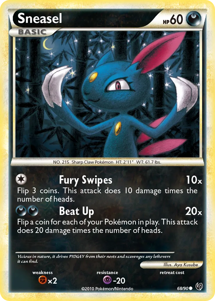 Sneasel #68, HS—Undaunted Reverse Foil