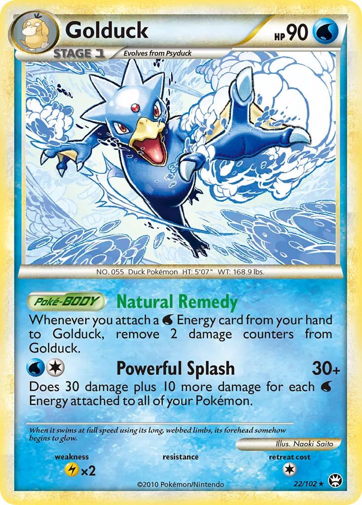 Golduck #22, HS—Triumphant Reverse Foil