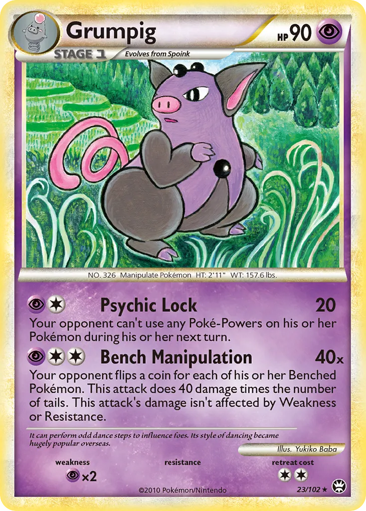 Grumpig #23, HS—Triumphant Reverse Foil
