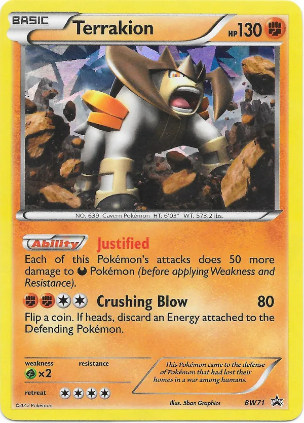 Terrakion #155, Japanese BW-P Promos Freeze Bolt/Cold Flare