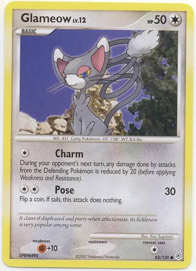Glameow #024, Japanese DP-P Promos World Hobby Fair 2007 DP Card Exchange