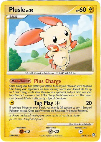 Plusle #055, Japanese DP-P Promos Battle Road Summer-DP Tag