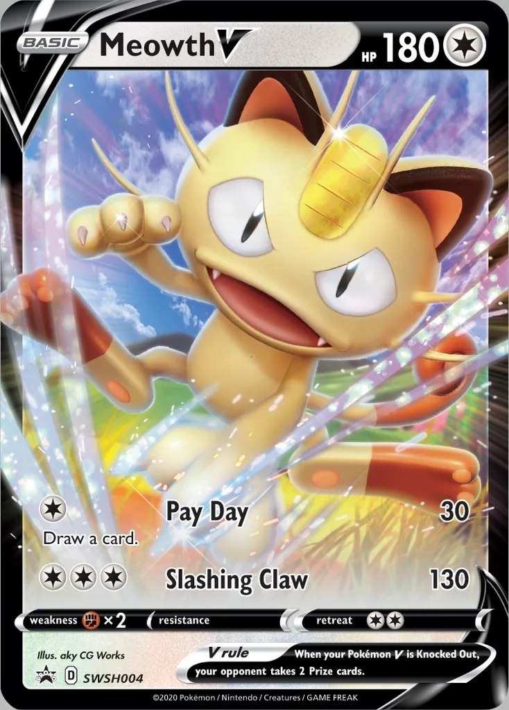 Meowth V #028, Japanese S-P Promos Pokemon Card Challenge