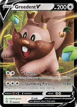 Greedent V #076, Pokemon Card Gym