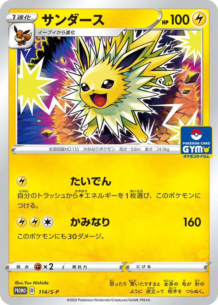 Jolteon #114, Japanese S-P Promos Pokemon Card Gym