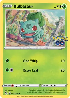 Bulbasaur #287, Pokemon Go Promo Card Gift Campaign